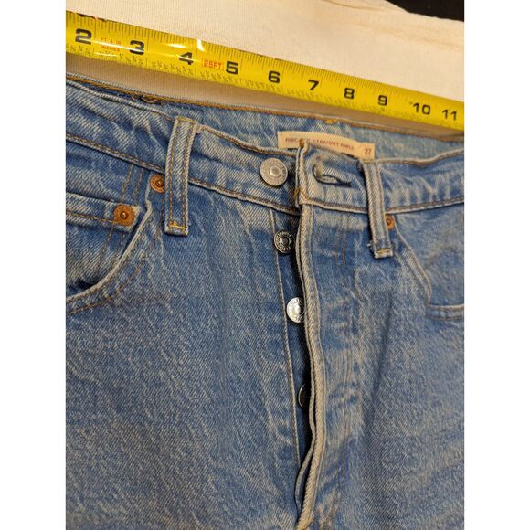 Levi’s Premium "Big E" Ribcage Straight Ankle Jeans W27 L27 Button Fly Raw Hem - Picture 10 of 10